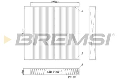 Фильтр, воздух во внутренном пространстве BREMSI FC0988C