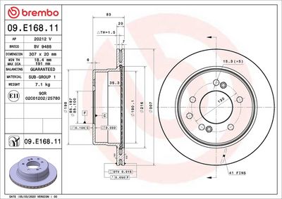 Bremžu diski BREMBO 09.E168.11