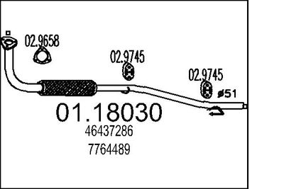 Izplūdes caurule MTS 01.18030