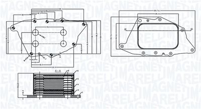 масляный радиатор, двигательное масло MAGNETI MARELLI 350300004900