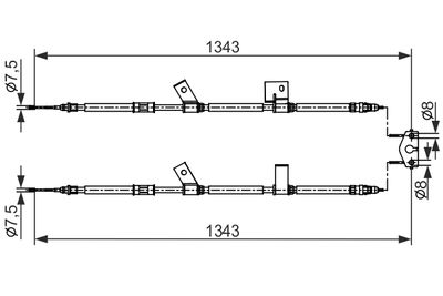 Тросик, cтояночный тормоз BOSCH 1 987 482 564
