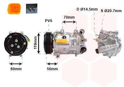 Компрессор, кондиционер VAN WEZEL 4000K322