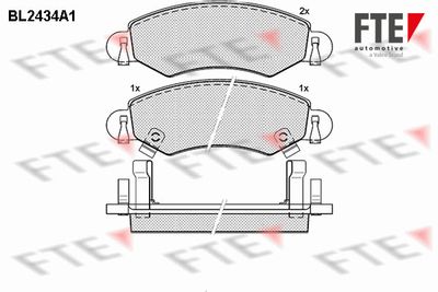 Bremžu uzliku kompl., Disku bremzes FTE 9010734