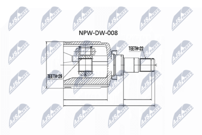 Шарнирный комплект, приводной вал NTY NPW-DW-008