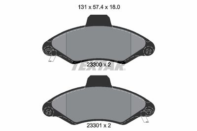 Комплект тормозных колодок, дисковый тормоз TEXTAR 2330002