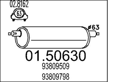 Средний глушитель выхлопных газов MTS 01.50630