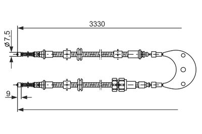 Тросик, cтояночный тормоз BOSCH 1 987 477 230