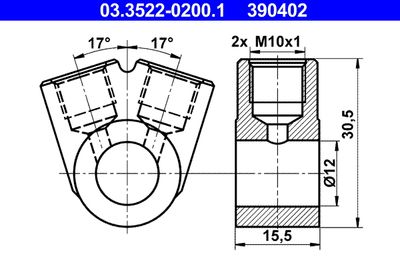 Патрубок, трубопровод ATE 03.3522-0200.1