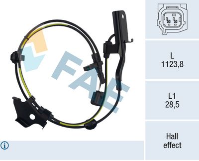 Датчик, частота вращения колеса FAE 78728