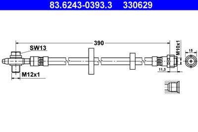 Bremžu šļūtene ATE 83.6243-0393.3