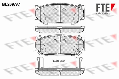 Bremžu uzliku kompl., Disku bremzes FTE 9010925