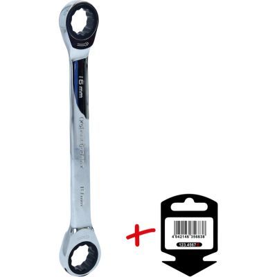 Divpusēja gredzenveida atslēga ar sprūdmehānismu KS TOOLS 503.4506-E
