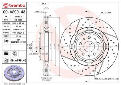 Bremžu diski BREMBO 09.A299.43