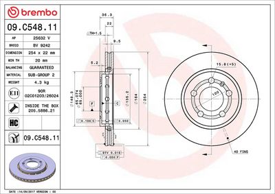 Bremžu diski BREMBO 09.C548.11
