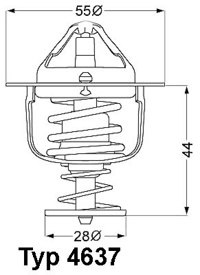 Termostats, Dzesēšanas šķidrums BorgWarner (Wahler) 4637.82D
