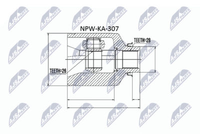 Шарнирный комплект, приводной вал NTY NPW-KA-307