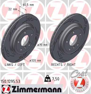 Bremžu diski ZIMMERMANN 150.1295.53