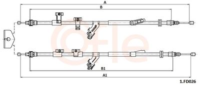 Тросик, cтояночный тормоз COFLE 92.1.FD026
