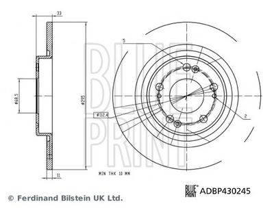 Тормозной диск BLUE PRINT ADBP430245