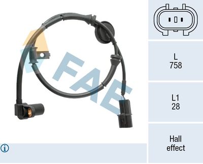 Датчик, частота вращения колеса FAE 78576