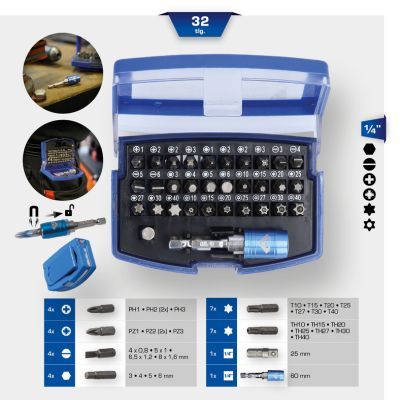 KS TOOLS BT053032 Komplekts, Skrūvgrieža ieliktņi