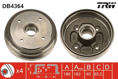 Bremžu trumulis TRW DB4364