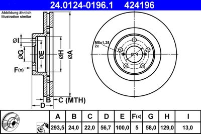 Тормозной диск ATE 24.0124-0196.1
