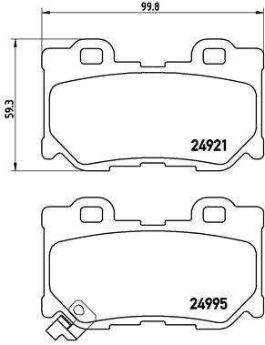 Bremžu uzliku kompl., Disku bremzes BREMBO P 56 085