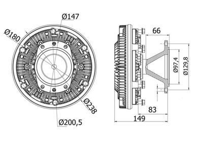 Sajūgs, Radiatora ventilators MAHLE CFC 8 000S