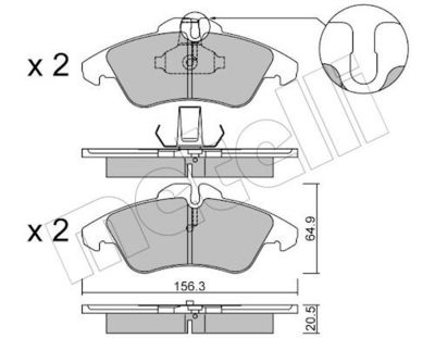 Bremžu uzliku kompl., Disku bremzes METELLI 22-0256-0