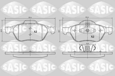 Комплект тормозных колодок, дисковый тормоз SASIC 6214019
