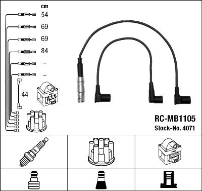 Augstsprieguma vadu komplekts NGK 4071