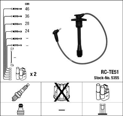 Augstsprieguma vadu komplekts NGK 5355