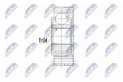 Šarnīru komplekts, Piedziņas vārpsta NTY NPW-VW-122