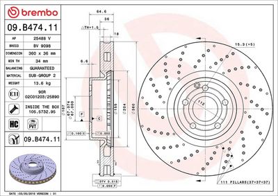 Bremžu diski BREMBO 09.B474.11