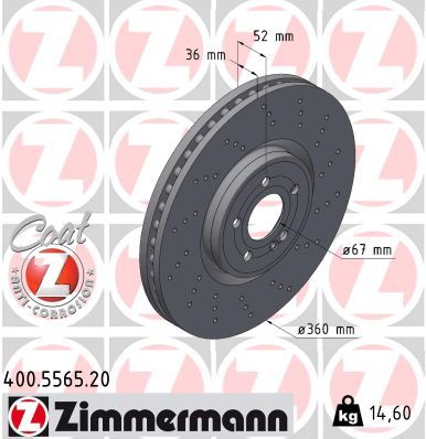Тормозной диск ZIMMERMANN 400.5565.20