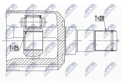 Шарнирный комплект, приводной вал NTY NPW-HY-534