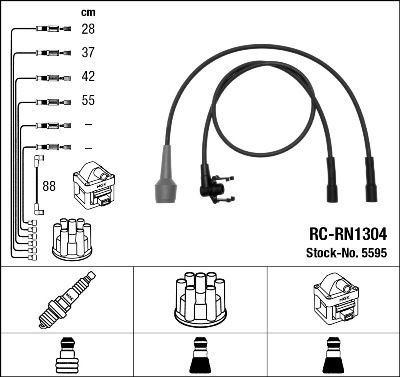 Augstsprieguma vadu komplekts NGK 5595