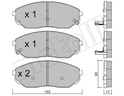 Bremžu uzliku kompl., Disku bremzes METELLI 22-0515-0