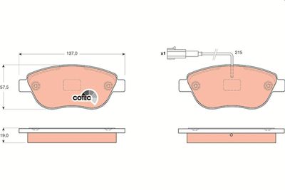 Комплект тормозных колодок, дисковый тормоз TRW GDB1655
