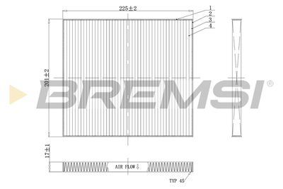 Фильтр, воздух во внутренном пространстве BREMSI FC0447