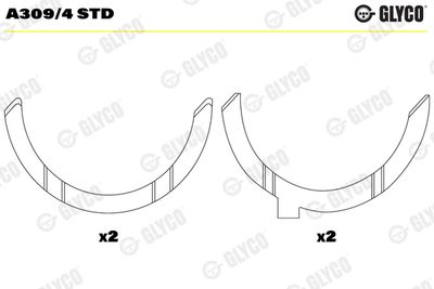 Дистанционная шайба, коленчатый вал GLYCO A309/4 STD