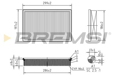 Воздушный фильтр BREMSI FA1652