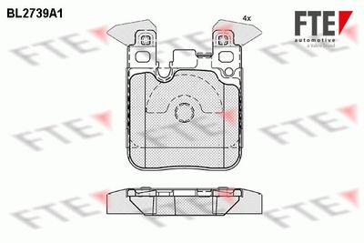 Bremžu uzliku kompl., Disku bremzes FTE 9010953