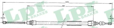 Тросик, cтояночный тормоз LPR C0722B