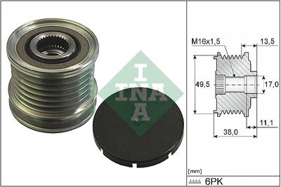Механизм свободного хода генератора Schaeffler INA 535 0166 10