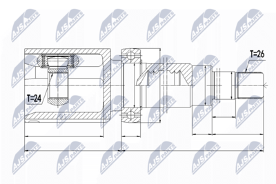 Šarnīru komplekts, Piedziņas vārpsta NTY NPW-VV-066