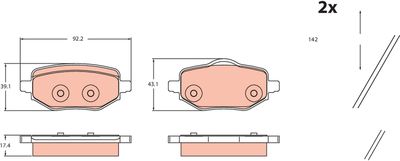 Bremžu uzliku kompl., Disku bremzes TRW GDB2480
