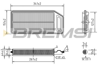 Воздушный фильтр BREMSI FA1235
