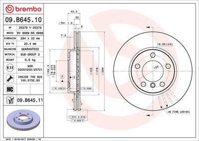 Bremžu diski BREMBO 09.B645.11